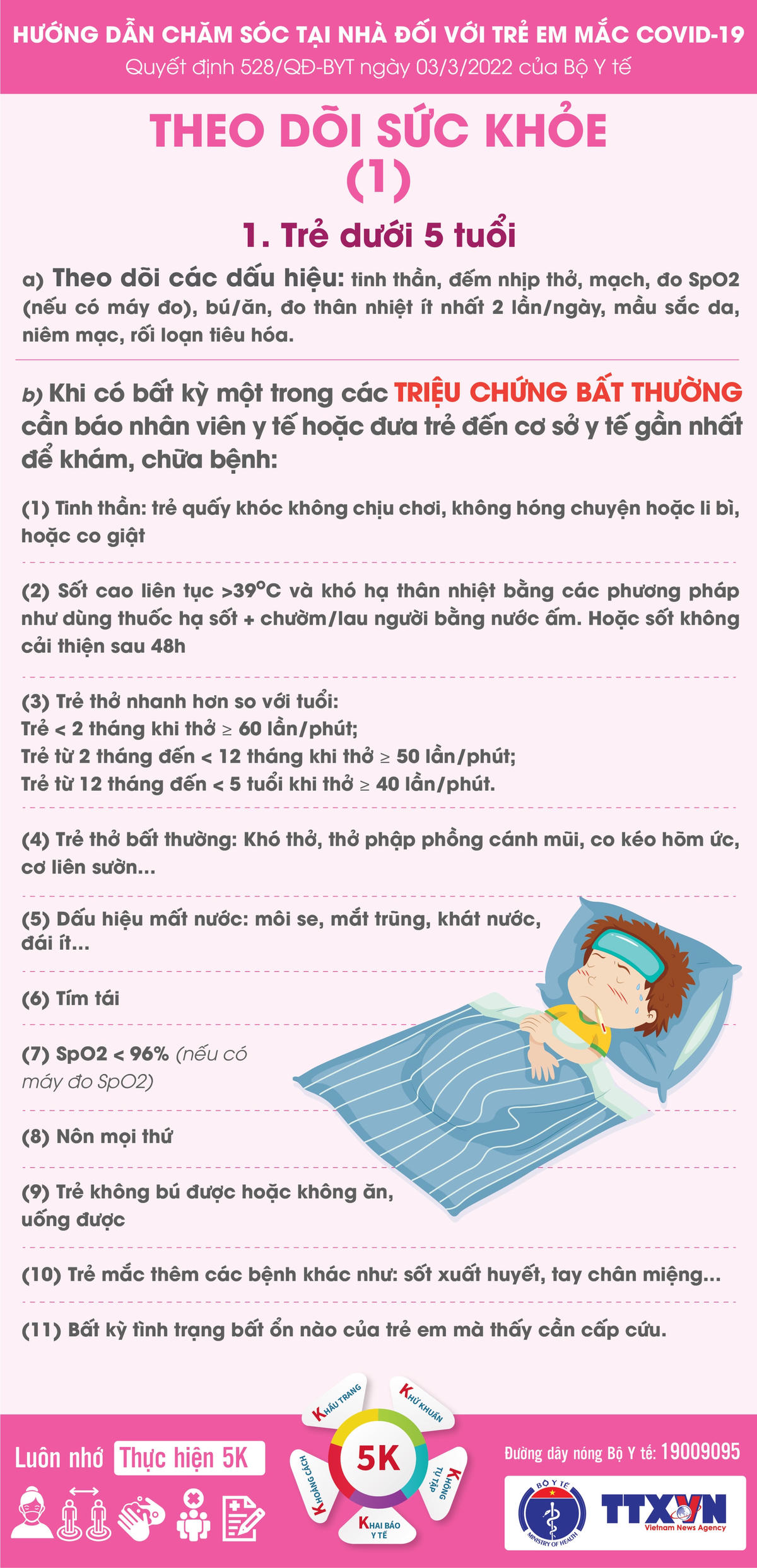 Bộ Y tế hướng dẫn chăm sóc tại nhà đối với trẻ em mắc Covid-19