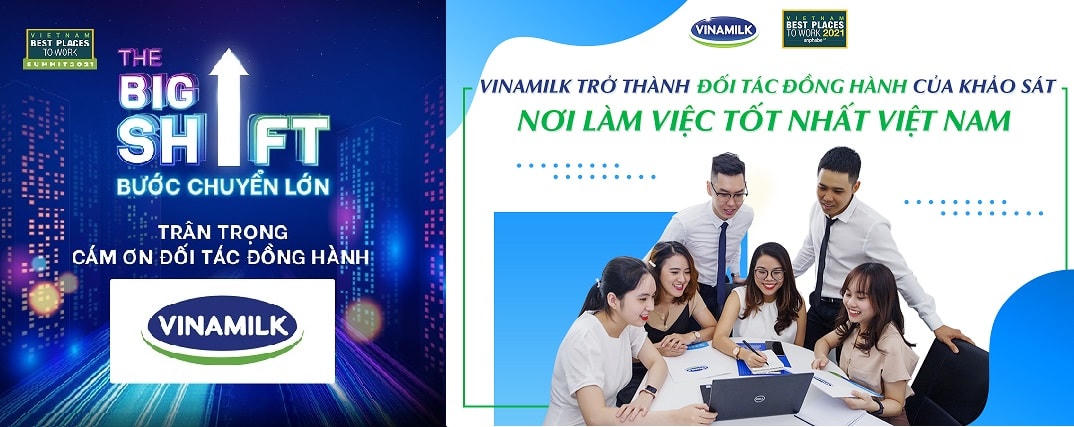 Vinamilk là đối tác đồng hành cũng khảo sát Nơi làm việc tốt nhất Việt Nam năm 2021.