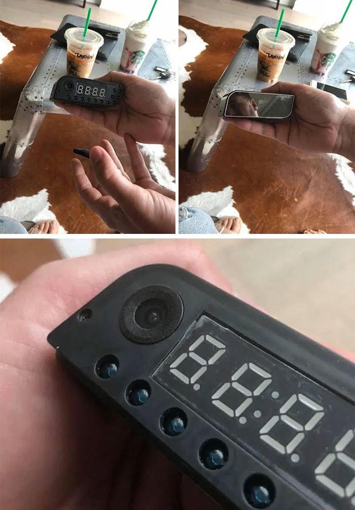 Một cặp đôi phát hiện camera quay lén được giấu một cách tinh vi vào đồng hồ bên trong một căn hộ cho thuê.