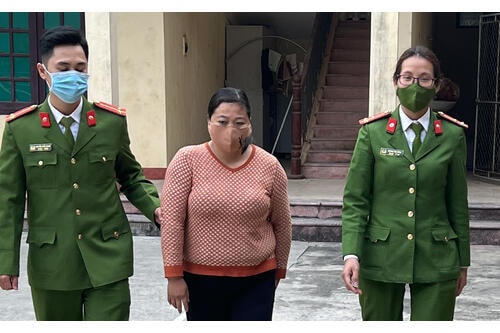 Trương Thị Hiền tại cơ quan điều tra.