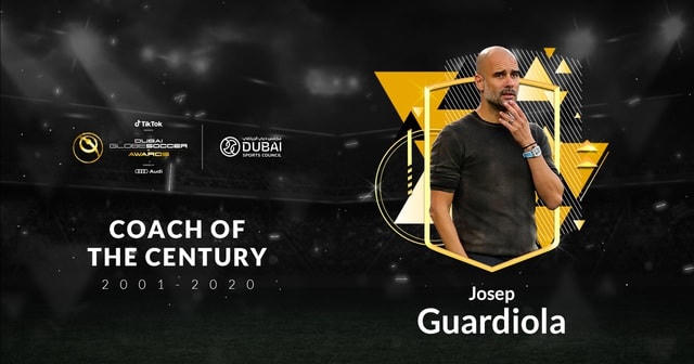 HLV Pep Guardiola vượt qua Zidane và Sir Alex Ferguson nhận giải HLV xuất sắc nhất thế kỷ.