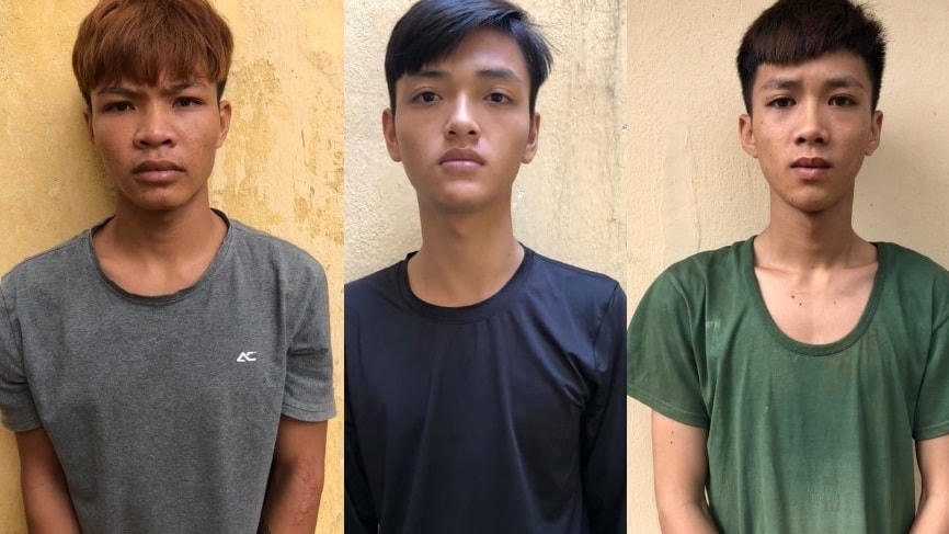 Các đối tượng tại cơ quan Công an.