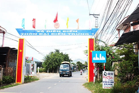 Con đường mới khang trang, tại khu dân cưa xã Diên Điền, huyện Diên Khánh.