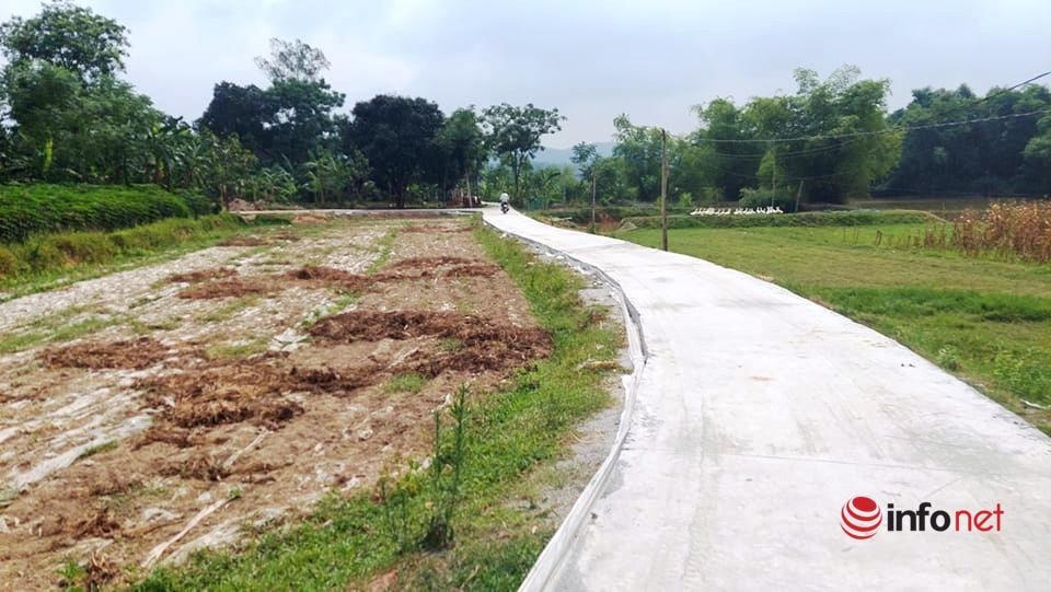 Con đường dài 250 mét làm từ sự đóng góp, ủng hộ của các hộ dân.