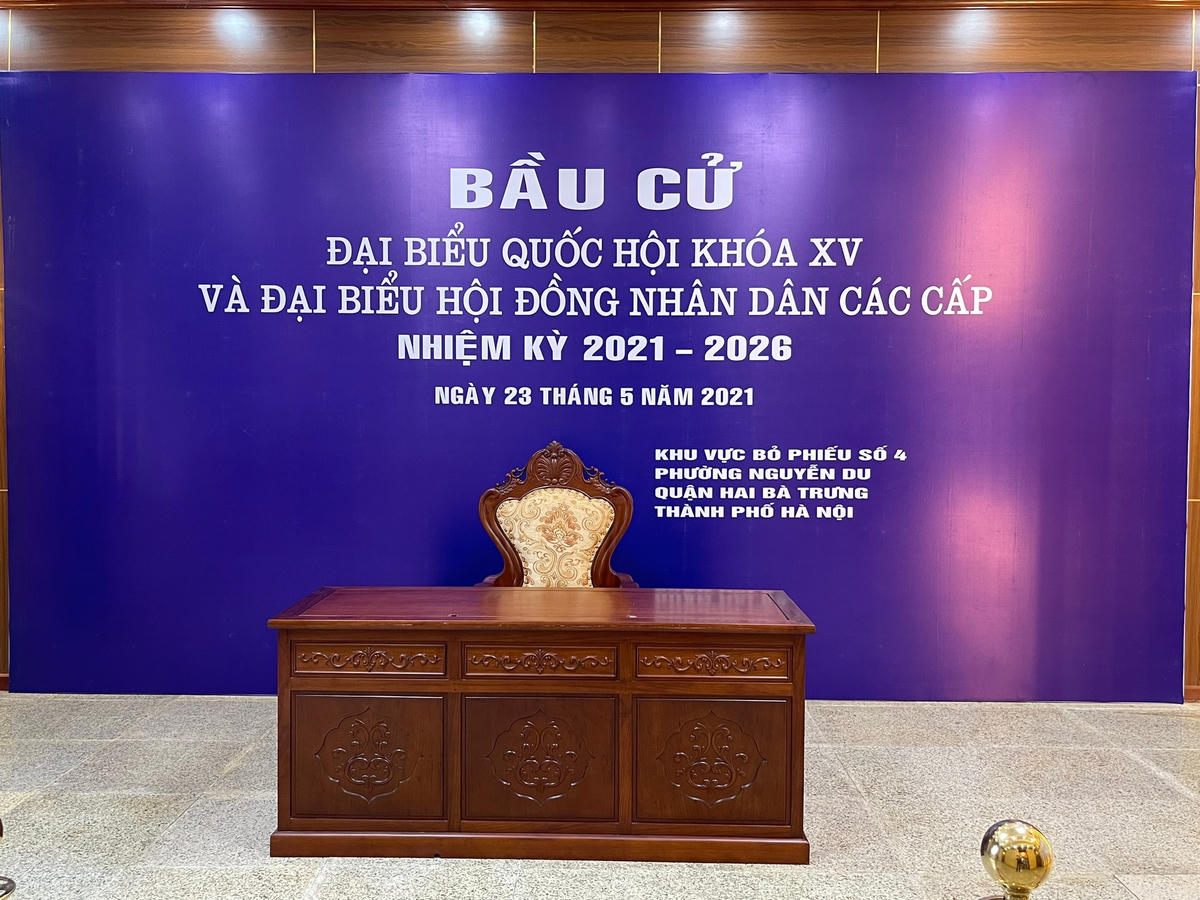 Hà Nội: Khu vực bỏ phiếu số 4, phường Nguyễn Du đã sẵn sàng cho giờ bầu cử 