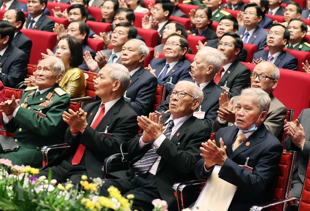 Các lão thành cách mạng là đại biểu khách mời dự phiên khai mạc Đại hội. Ảnh: TTXVN.  