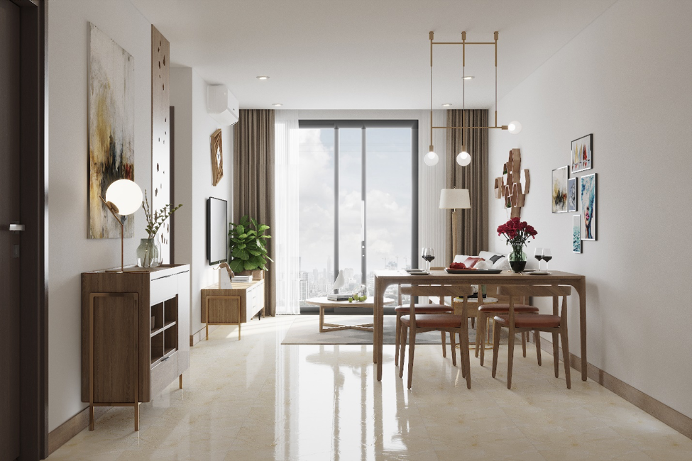 Các căn hộ tại Rose Town có diện tích 52 - 88m2, gồm 2 - 3 phòng ngủ, bàn giao đầy đủ nội thất liền tường chất lượng cao.