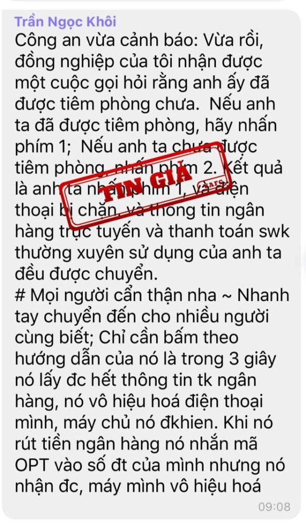Tin giả đang được lan truyền trên không gian mạng.