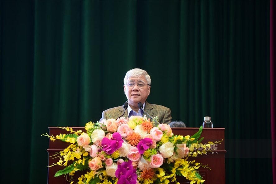 Chủ tịch Đỗ Văn Chiến phát biểu tại chương trình. Ảnh: Hữu Chánh.