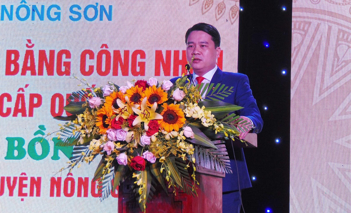 Ông Trần Văn Tân, Phó Chủ tịch UBND tỉnh Quảng Nam phát biểu tại buổi lễ.