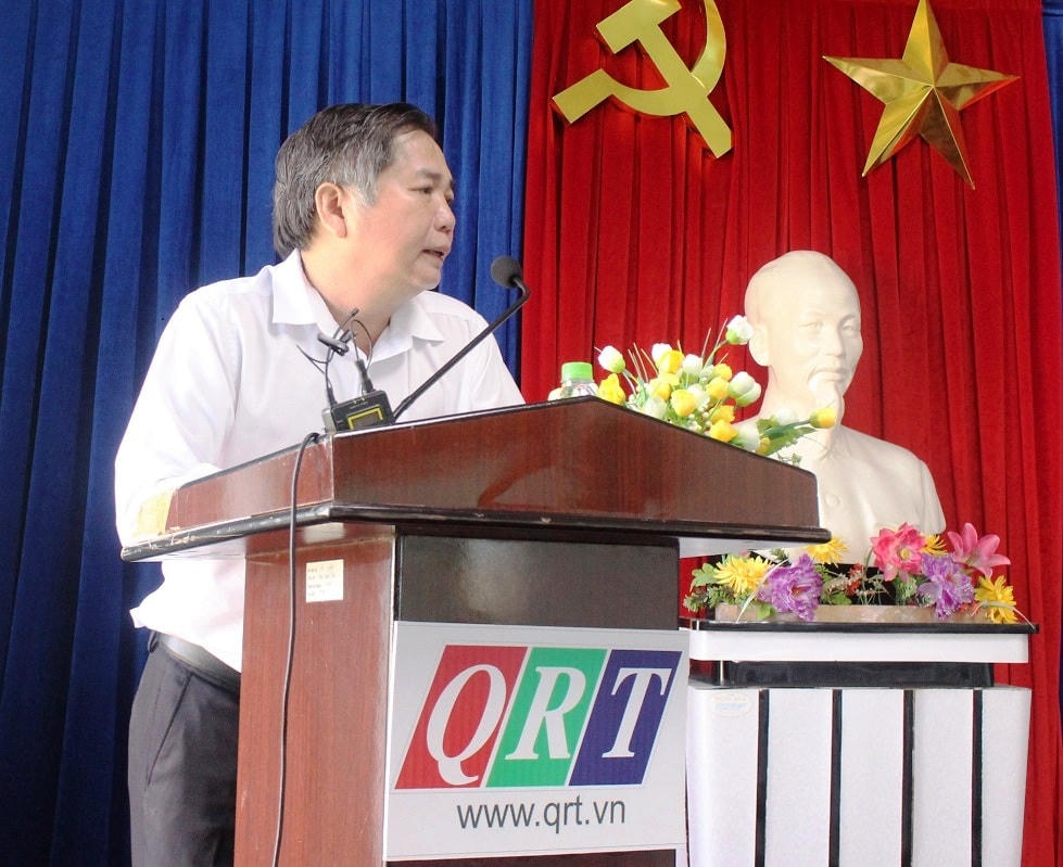 Ông Mai Văn Tư, Giám đốc Đài PT-TH Quảng Nam phát biểu lễ ra mắt.