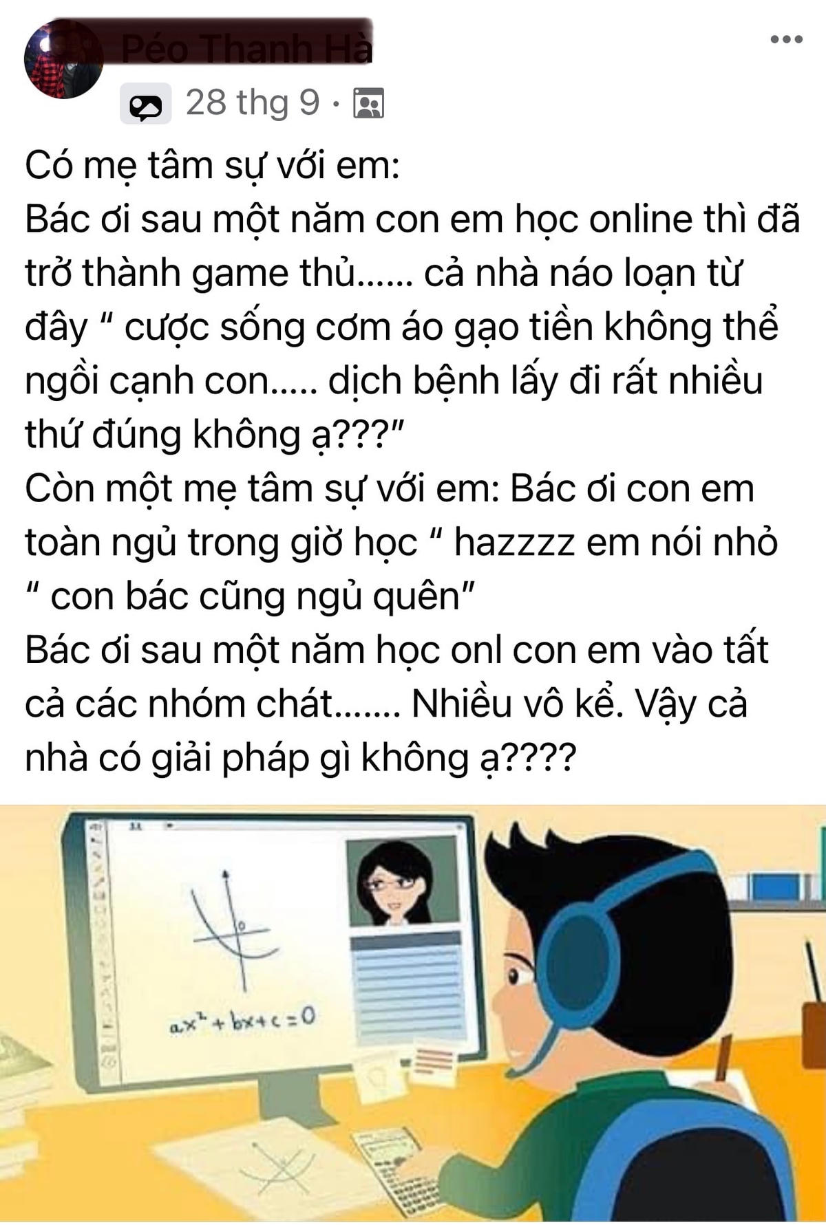 Nhiều phụ huynh chia sẻ nỗi lo khi con nghiện game online trong thời gian học online.