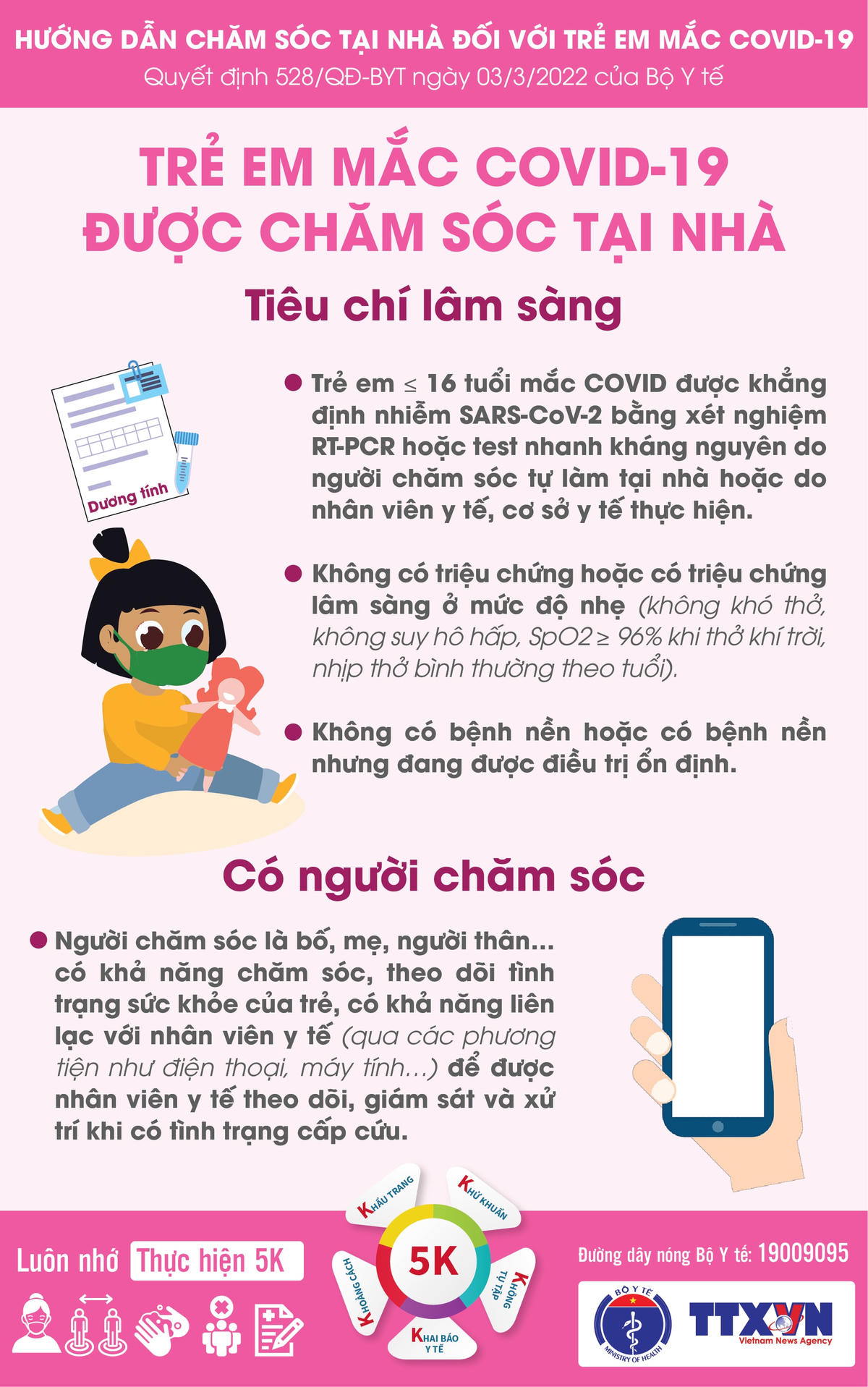 Bộ Y tế hướng dẫn chăm sóc tại nhà đối với trẻ em mắc Covid-19