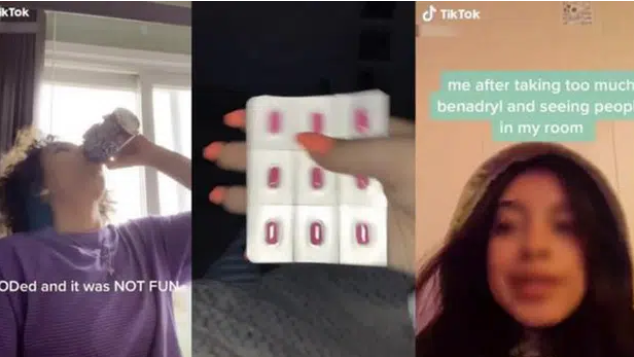 #Benadryl Challenge (Thử thách uống thuốc dị ứng) để tạo nên ảo giác.