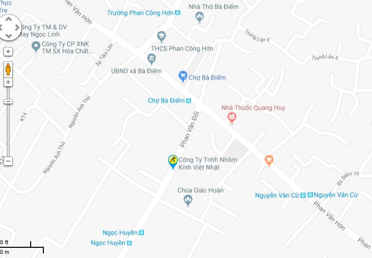 Bản đồ đường Phan Văn Hớn, huyện Hóc Môn