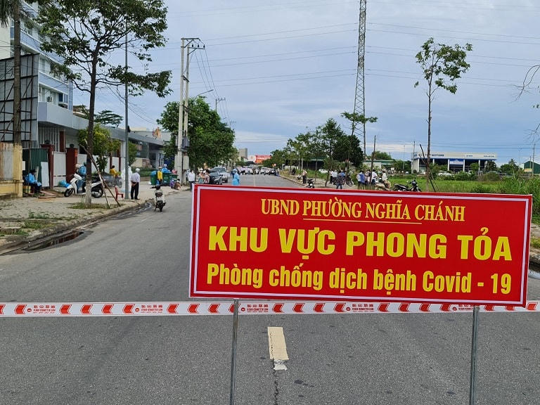 Một số khu vực TP Quảng Ngãi bị phong tỏa phòng, chống dịch Covid-19.