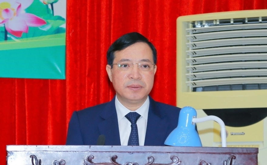 Ông Lại Thế Nguyên, Phó Bí thư Thường trực Tỉnh ủy Thanh Hóa phát biểu tại hội nghị.