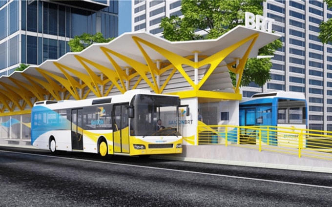 Phối cảnh trạm BRT Số 1. Ảnh: Ảnh: UCCI.