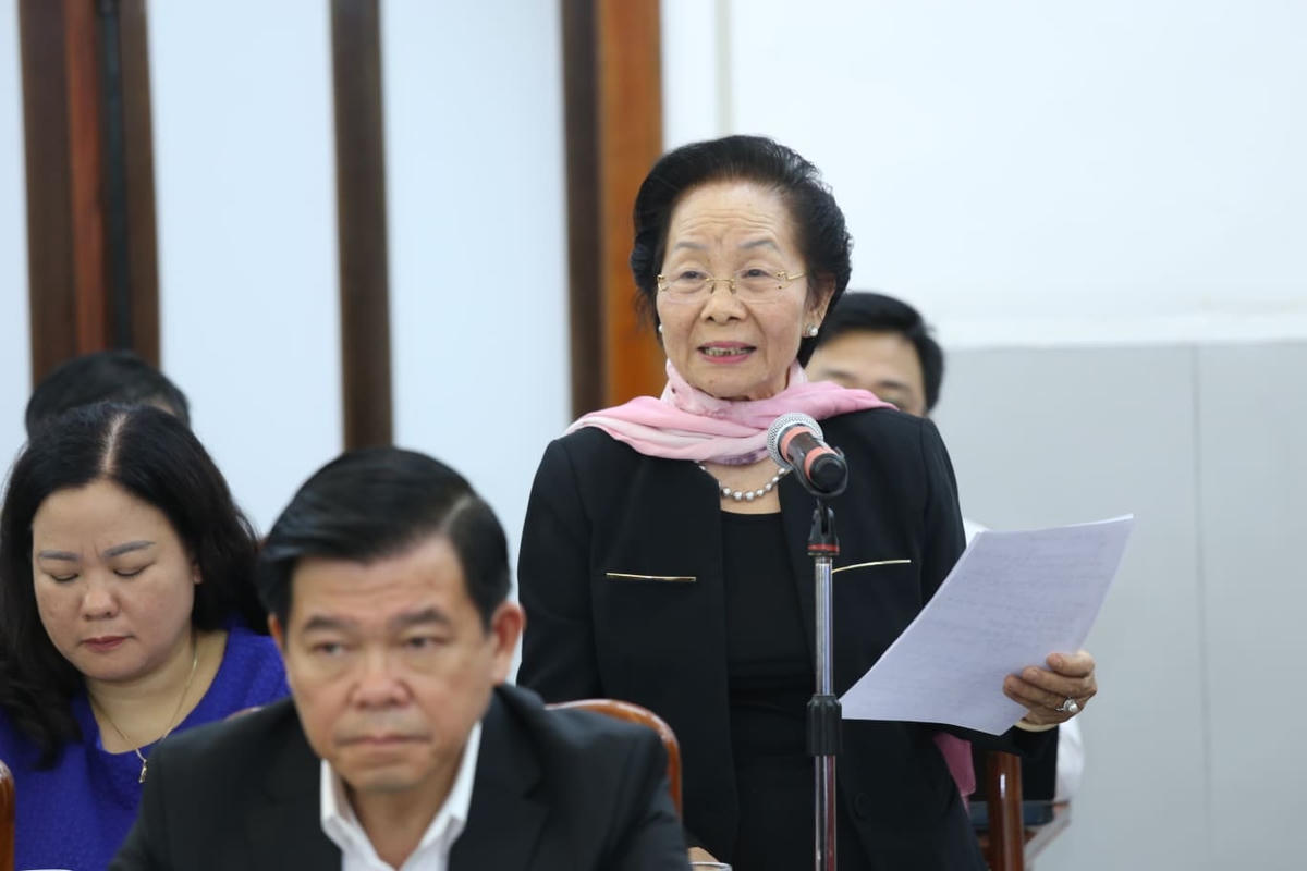 Bà Nguyễn Thị Doan - Phó Chủ tịch không chuyên trách UBTƯ MTTQ Việt Nam phát biểu.