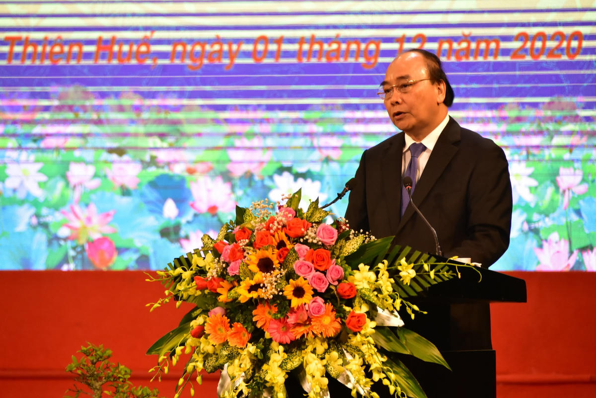 Thủ tướng Nguyễn Xuân Phúc phát biểu tại Lễ kỷ niệm 100 năm Ngày sinh của nguyên Chủ tịch nước, Đại tướng Lê Đức Anh.