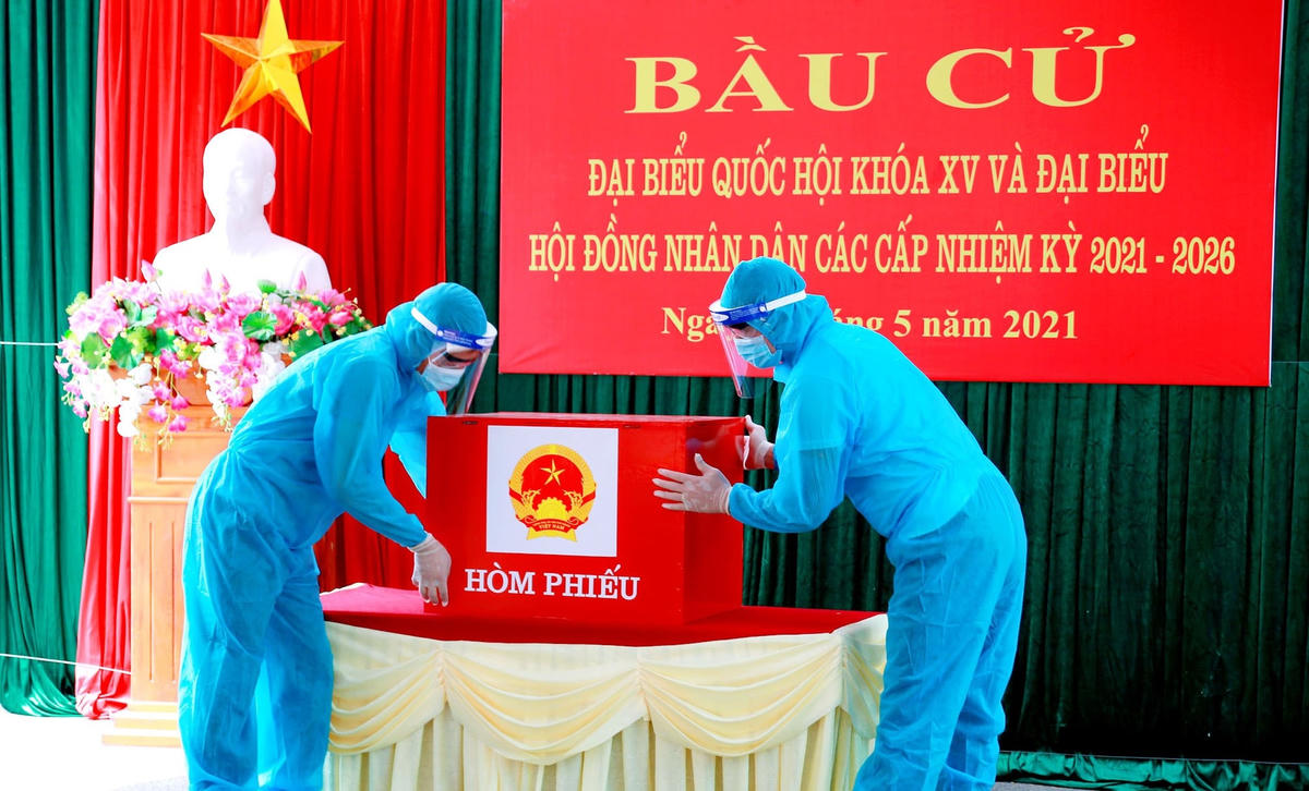 Tỉnh Vĩnh Phúc: Diễn tập bầu cử tại khu cách ly tập trung