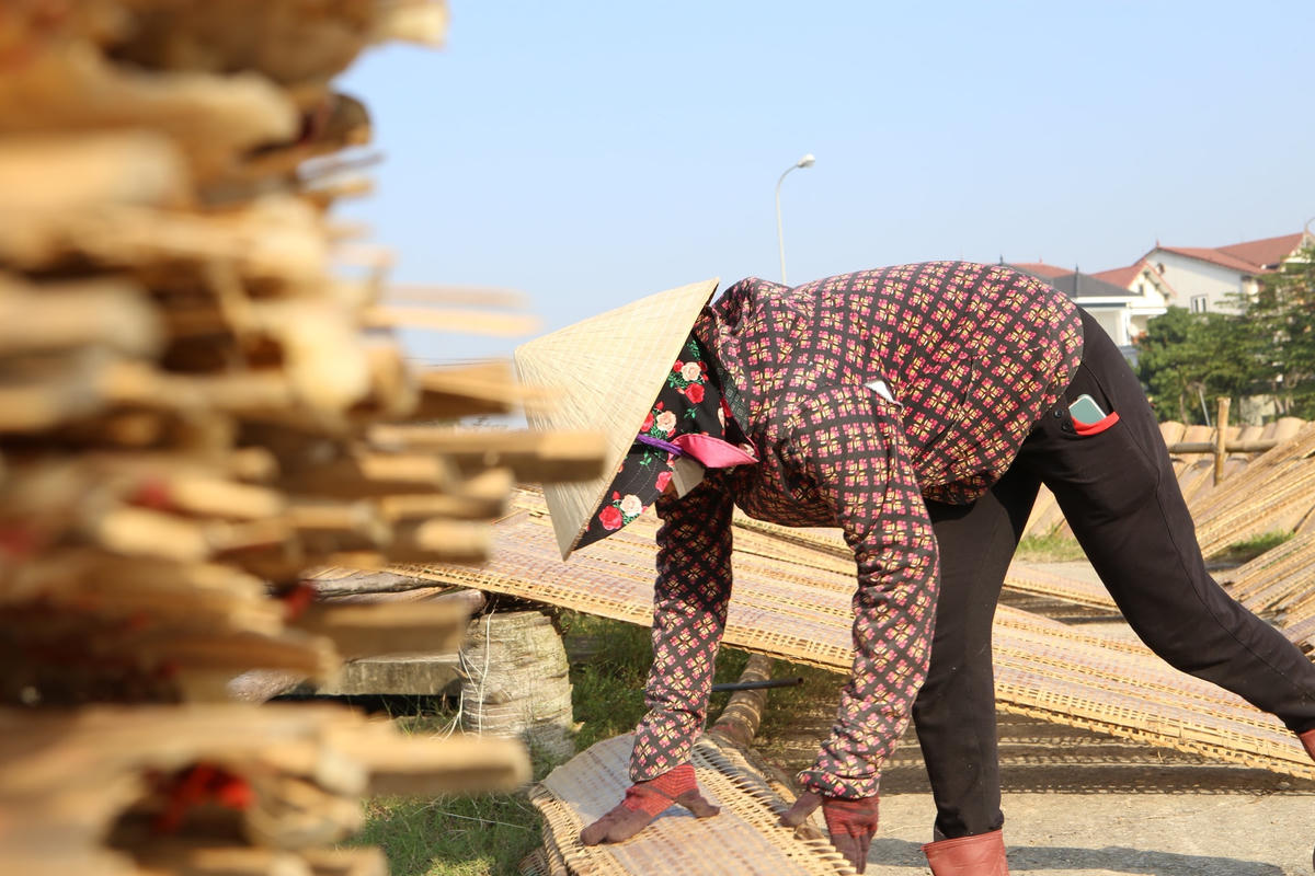 Càng gần Tết, người dân làng nghề bánh đa nem Thạch Hưng càng tất bật sản xuất để cung ứng ra thị trường.