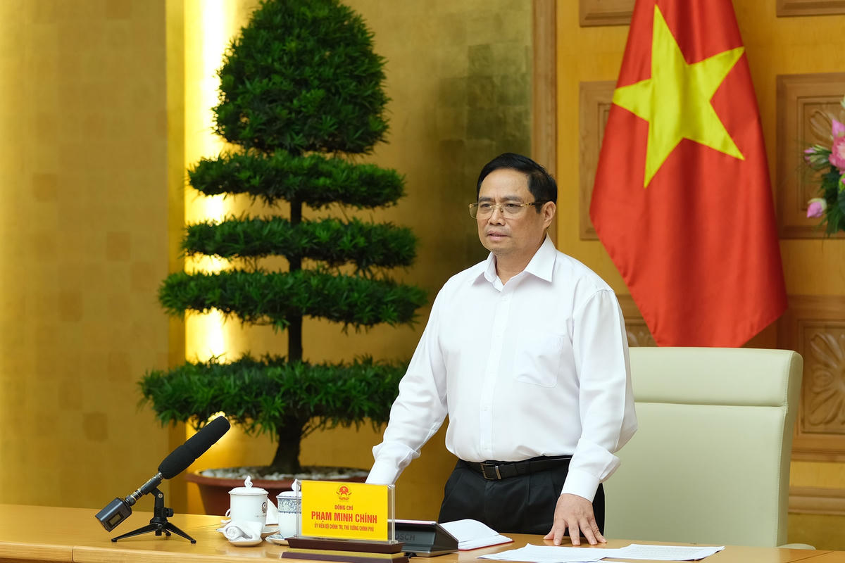 Thủ tướng Phạm Minh Chính phát biểu tại cuộc làm việc. Ảnh: VGP.