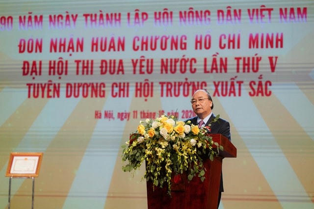 Thủ tướng Nguyễn Xuân Phúc phát biểu tại buổi lễ. Ảnh: Quang Hiếu.