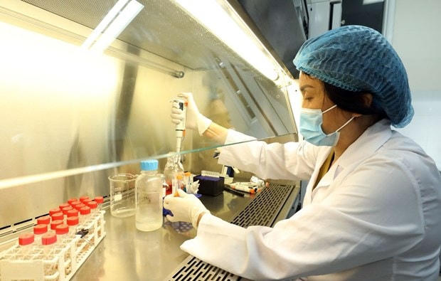 Nghiên cứu tại Viện vệ sinh Dịch tễ Trung ương. Ảnh: TTXVN.