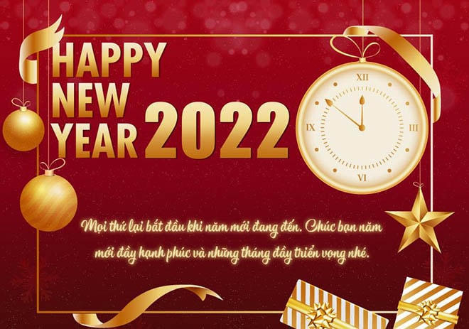 Mẫu thiệp Chúc mừng Năm mới 2022 đẹp, ý nghĩa gửi tới mọi người