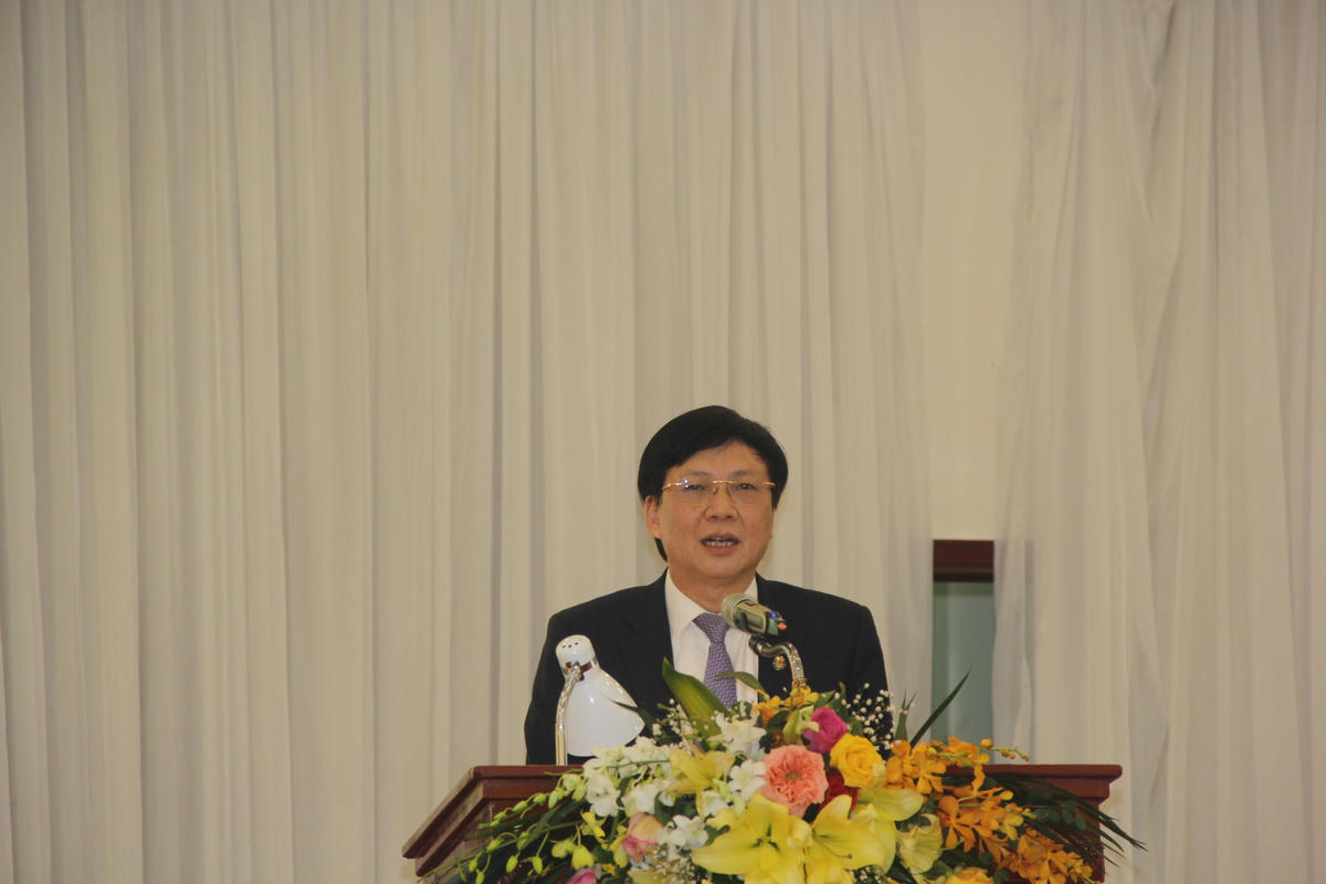 Nhà báo Hồ Quang Lợi, Phó Chủ tịch Thường trực Hội Nhà báo Việt Nam phát biểu.