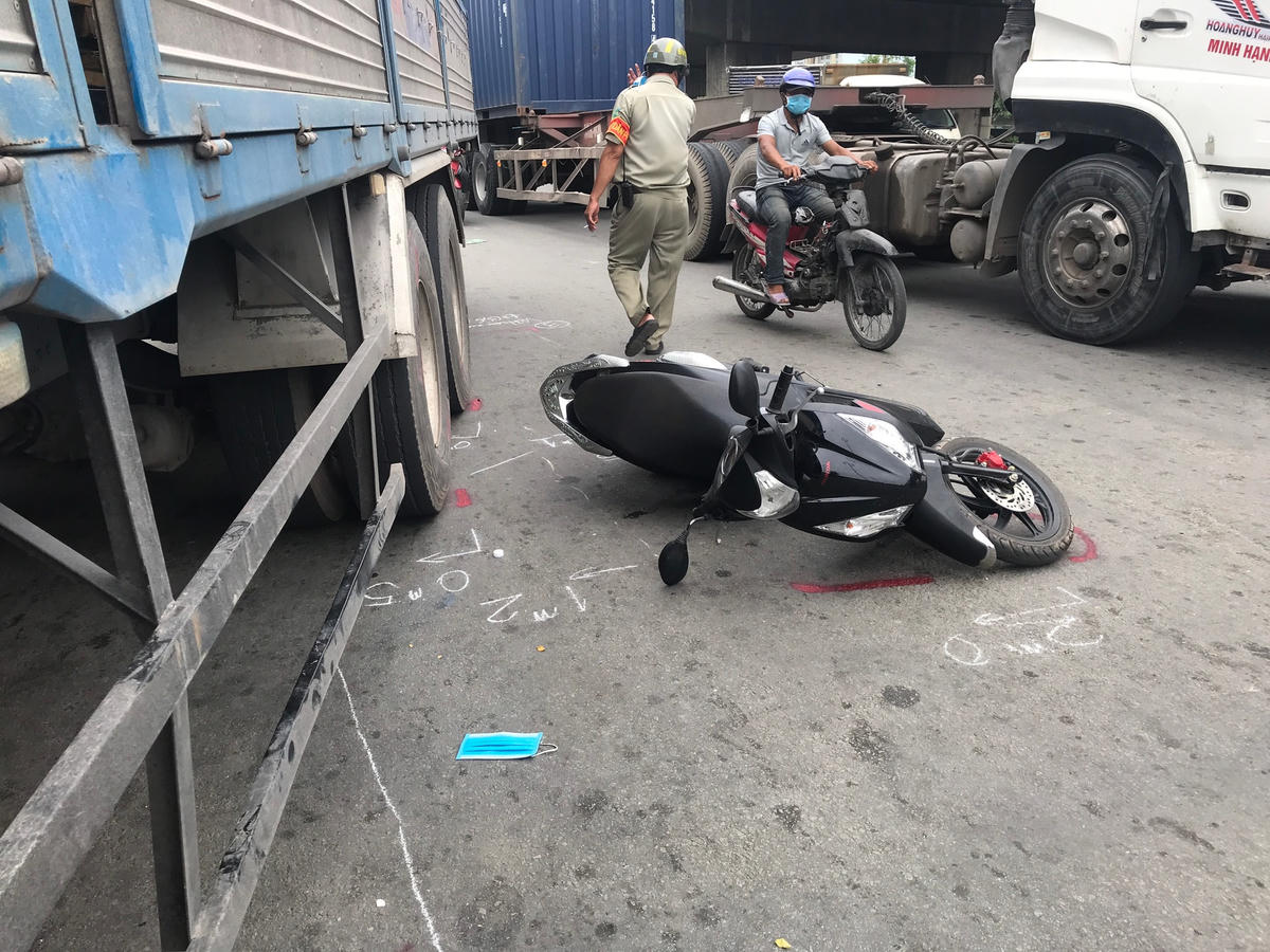 Hiện trường vụ tai nạn giao thông.