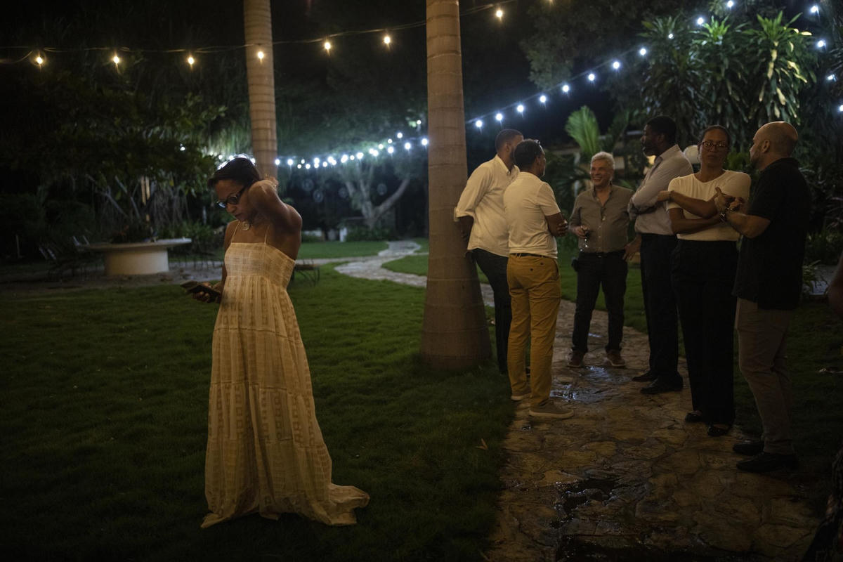 Cô Dresse mở tiệc trong vườn để chiêu đãi bạn bè, đối tác.