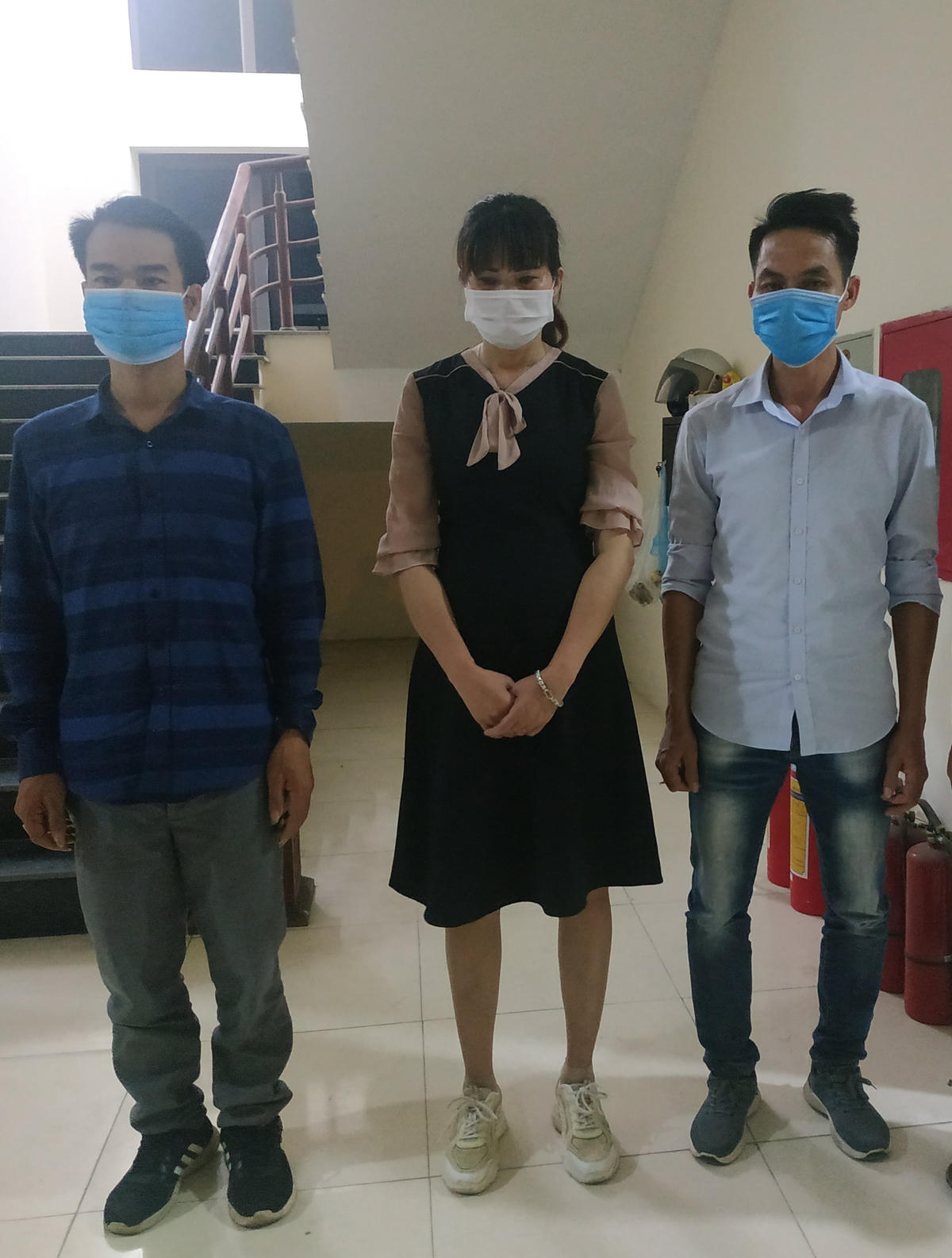 Các đối tượng tại cơ quan điều tra.