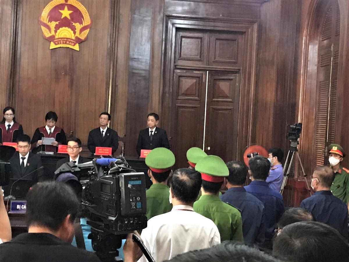 Quang cảnh phiên xét xử vụ án. (Ảnh: Hồng Phúc).