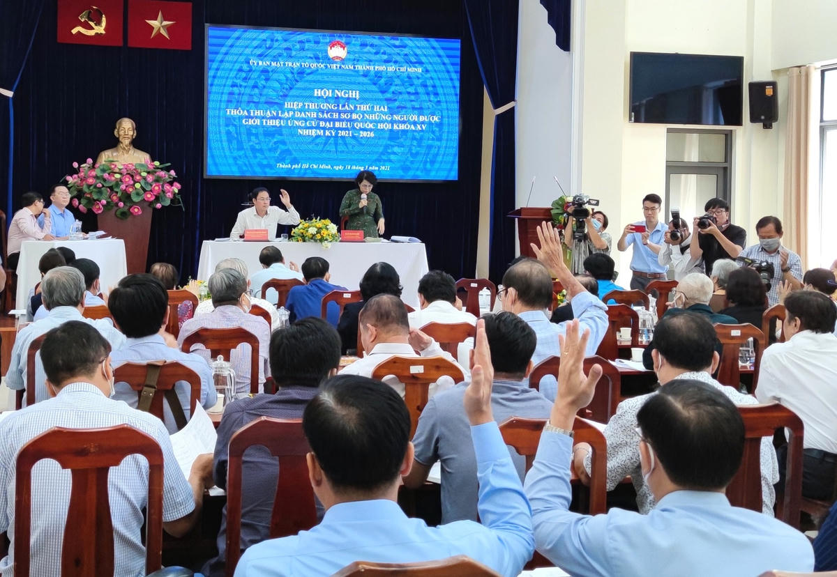 Các đại biểu tại hội nghị thống nhất cao về quy trình cũng như số lượng hồ sơ ứng cử đại biểu HĐND và đại biểu Quốc hội tại Hội nghị hiệp thương lần 2.