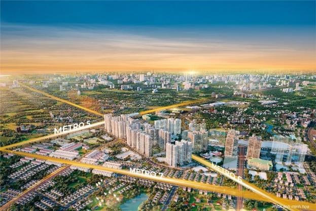 Vinhomes Smart City nằm ngay sát “tam giác metro” gồm 3 tuyến số 5 – 6 – 7, cùng 2 nhà ga được bố trí bên cạnh giúp cư dân dễ dàng sử dụng phương tiện giao thông công cộng hiện đại.