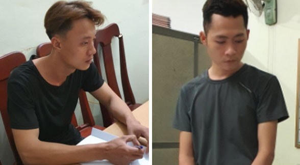 Hai bị cáo lúc bị bắt.