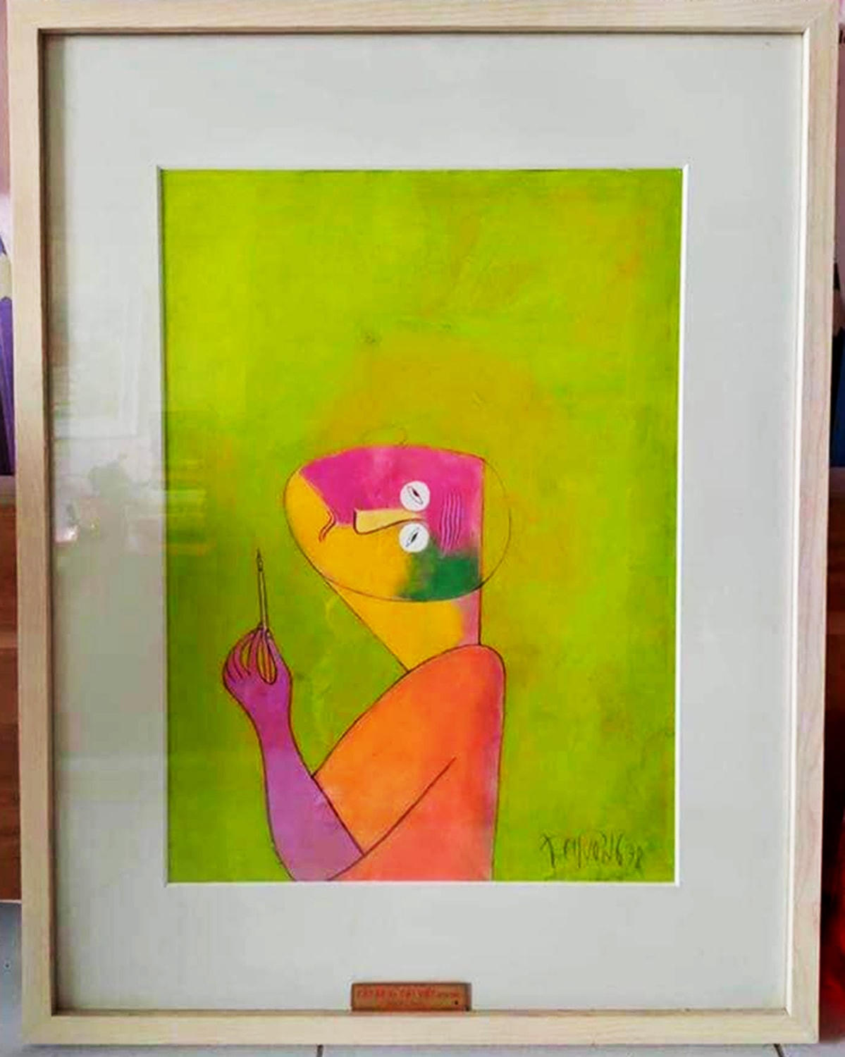 “Cây viết” (phấn màu, 80x60 cm, 1998) của họa sĩ Thành Chương được một nhà sưu tập tặng lại để đấu giá lấy tiền mua giường hồi sức tặng Bệnh viện dã chiến số 5.