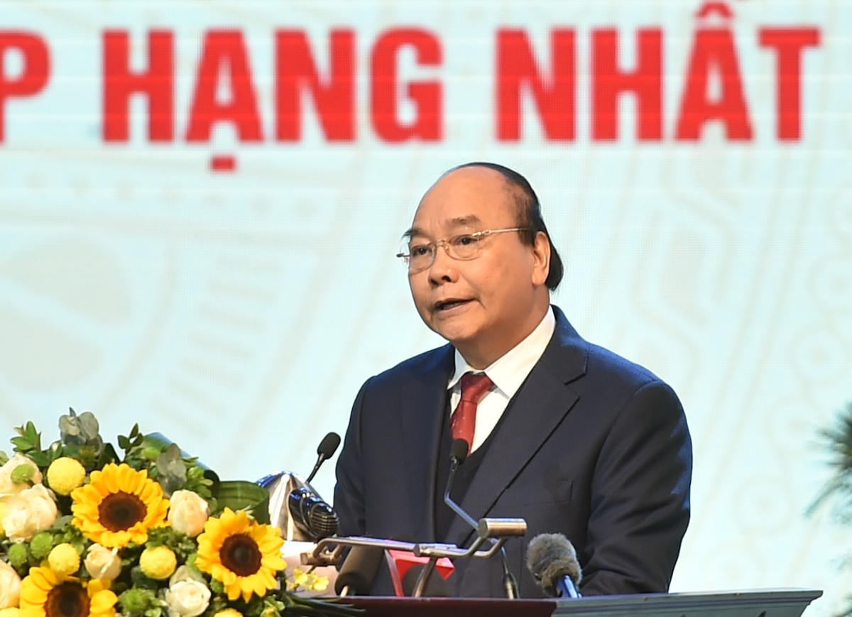 Thủ tướng Nguyễn Xuân Phúc phát biểu tại lễ kỷ niệm. Ảnh: VGP/Quang Hiếu.  