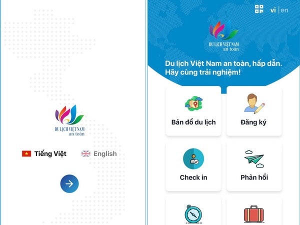 App "Du lịch Việt Nam an toàn." (Nguồn: dms.gov.vn).