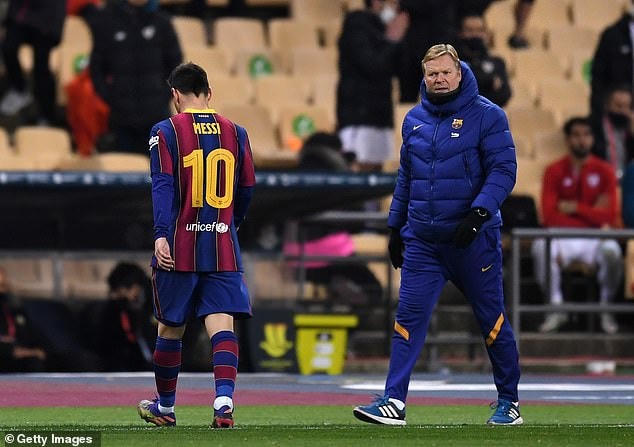 Messi nhận thẻ đỏ, Barcelona tan mộng giành Siêu Cup Tây Ban Nha