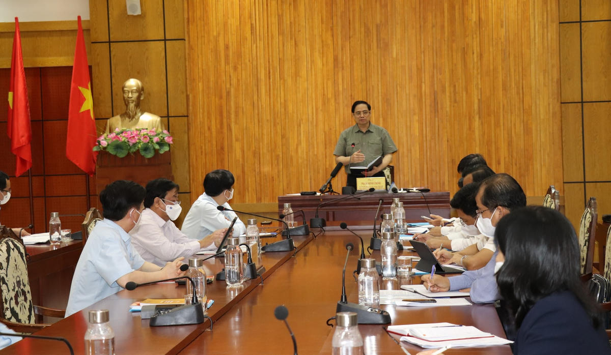 Thủ tướng Chính phủ Phạm Minh Chính phát biểu tại buổi làm việc với lãnh đạo tỉnh Tây Ninh.