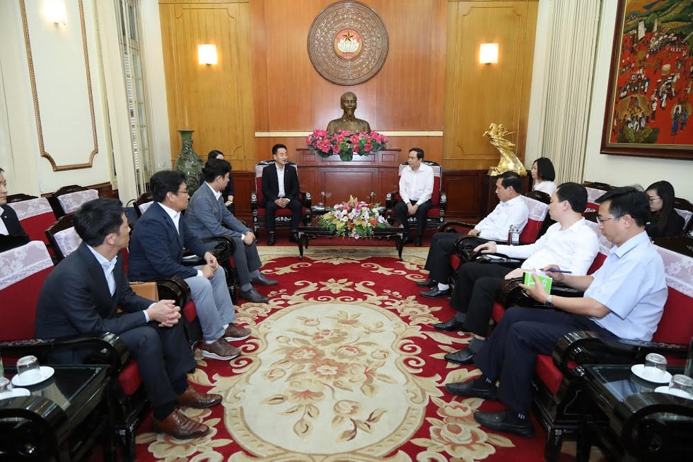Quảng cảnh buổi tiếp. (Ảnh: Quang Vinh).