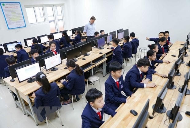 Một giờ học CNTT của học sinh quận Hoàn Kiếm.