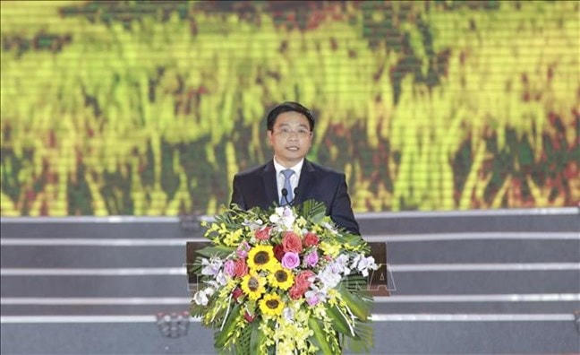  Bí thư Tỉnh ủy Điện Biên Nguyễn Văn Thắng phát biểu khai mạc Lễ hội. Ảnh: Xuân Tư.