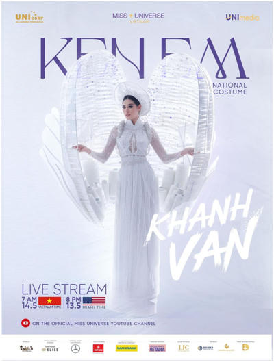 Trang phục ‘Kén Em’ được Khánh Vân lựa chọn trình diễn.