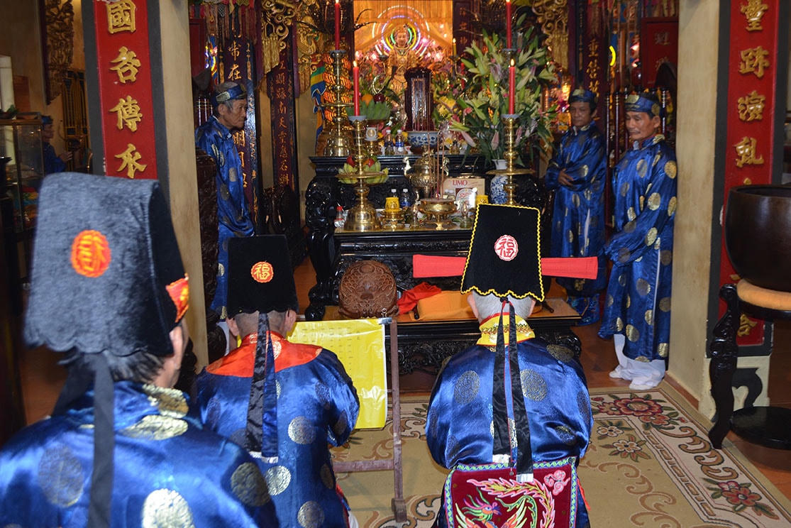 Nghi thức truyền thống tại lễ hội Am Chúa. 
