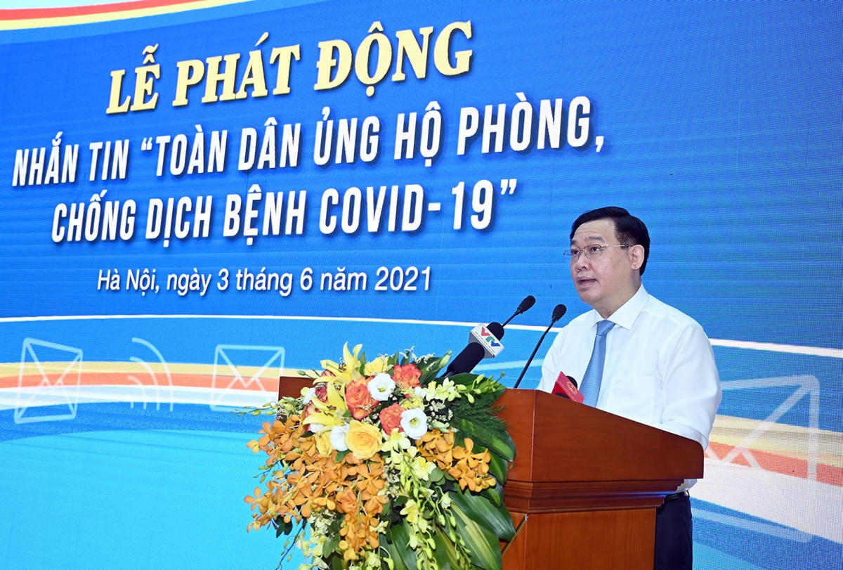 Chủ tịch Quốc hội Vương Đình Huệ phát biểu tại Lễ phát động.