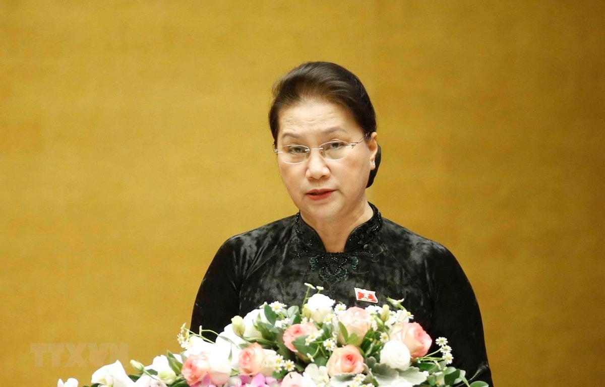 Chủ tịch Quốc hội Nguyễn Thị Kim Ngân phát biểu tại phiên bế mạc.
